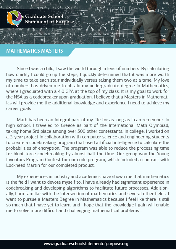 statement of purpose for phd in mathematics